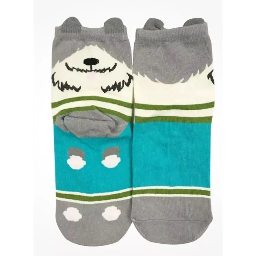 NEW WITH TAGS Cute Dog Cartoon Novelty Animal Print Crew Socks Women Size one si